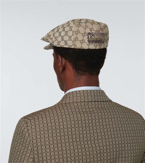 gucci cotton drill flat cap|Gucci GG Cotton Drill Flat Cap in Brown for Men .